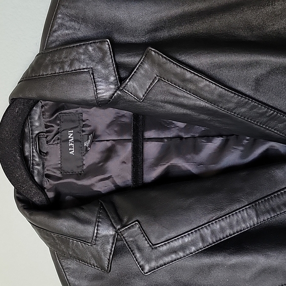 Alfani Bikercore Matrix Whimsigoth Black Buttery Leather Jacket XL - Picture 3 of 12